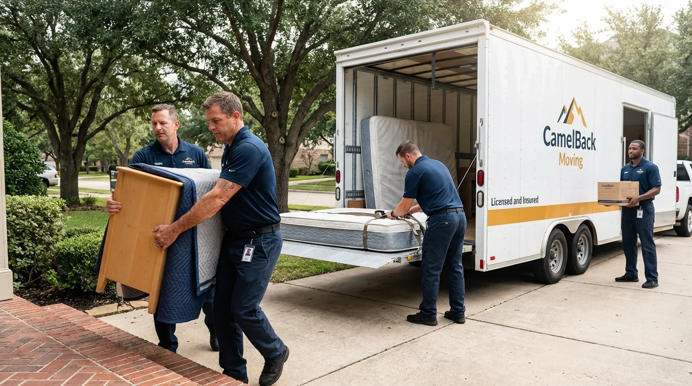 Crew loading residential truck for cross-state move from Chicopee, MA